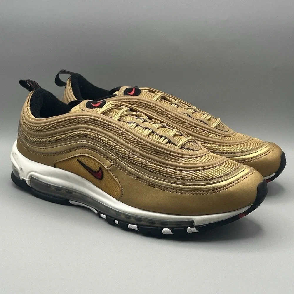 2022 Nike Air Max 97 OG Metallic Gold Retro Shoes -  Men's Size 11.5 USED